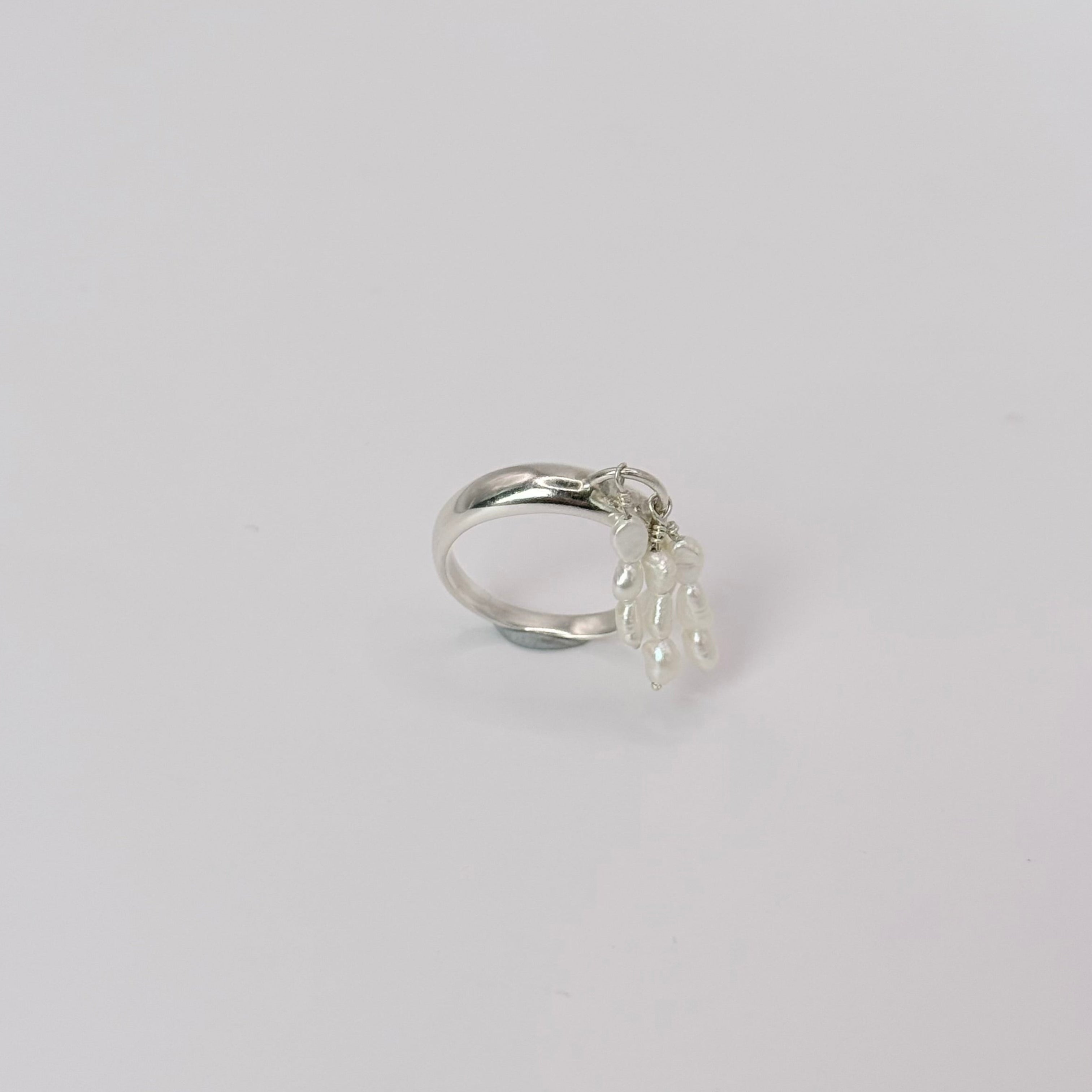 Tapered Dome Ring with Freshwater Pearls