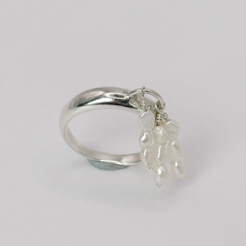 Tapered Dome Ring with Freshwater Pearls