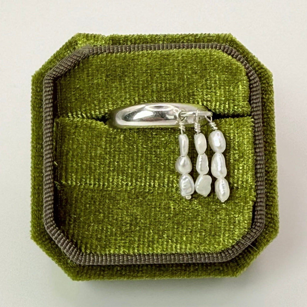 Tapered Dome Ring with Freshwater Pearls