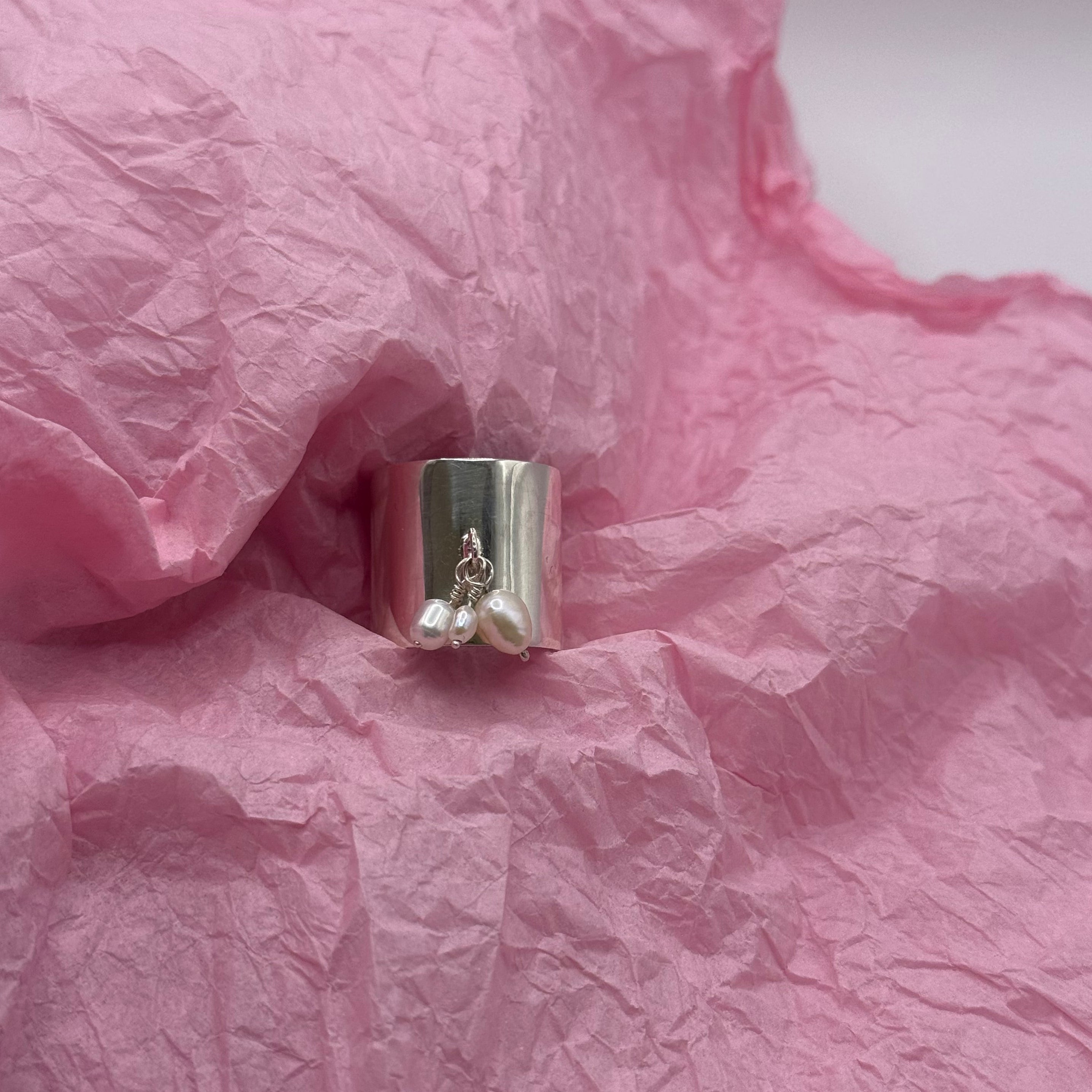 Triple Pearl Statement Ring