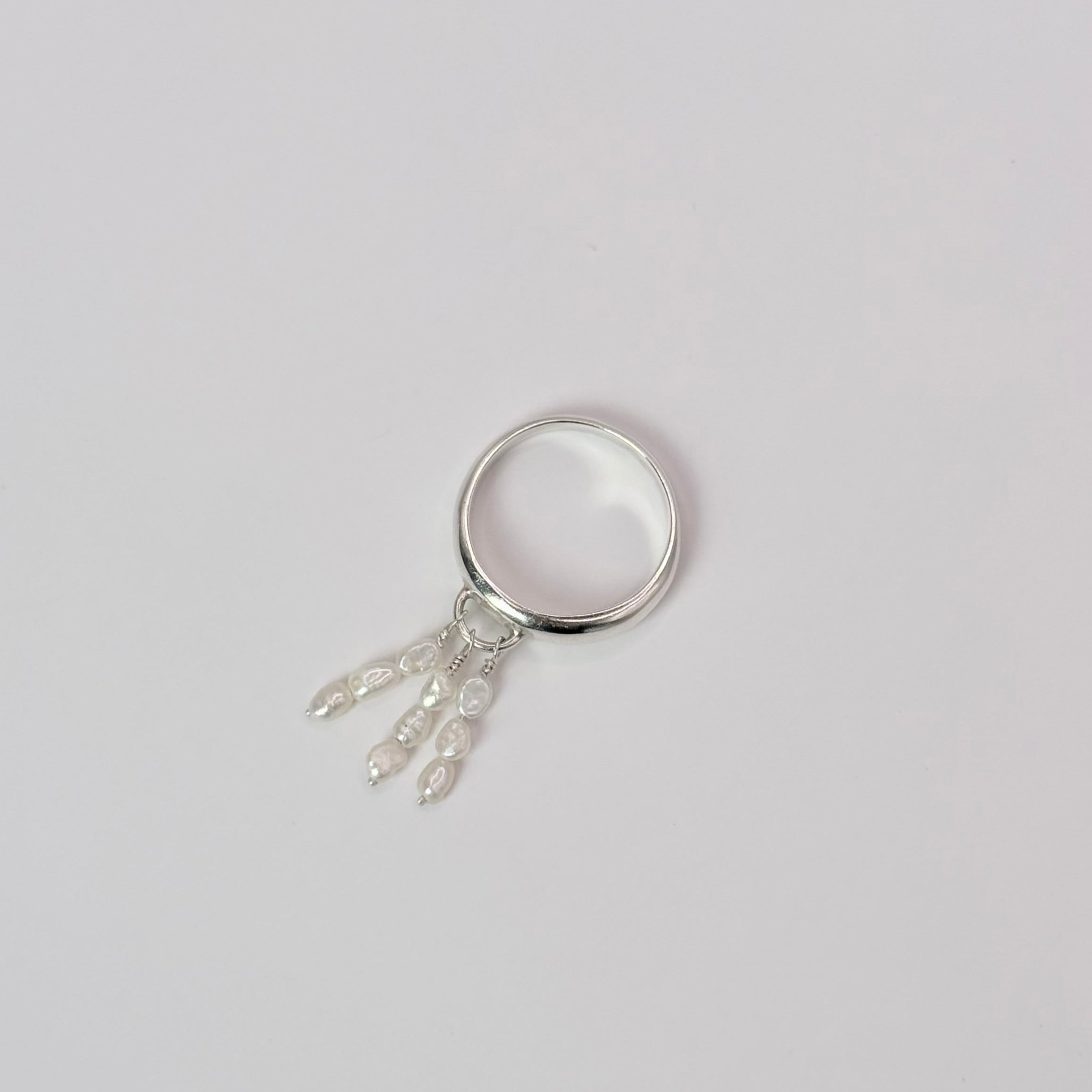 Tapered Dome Ring with Freshwater Pearls