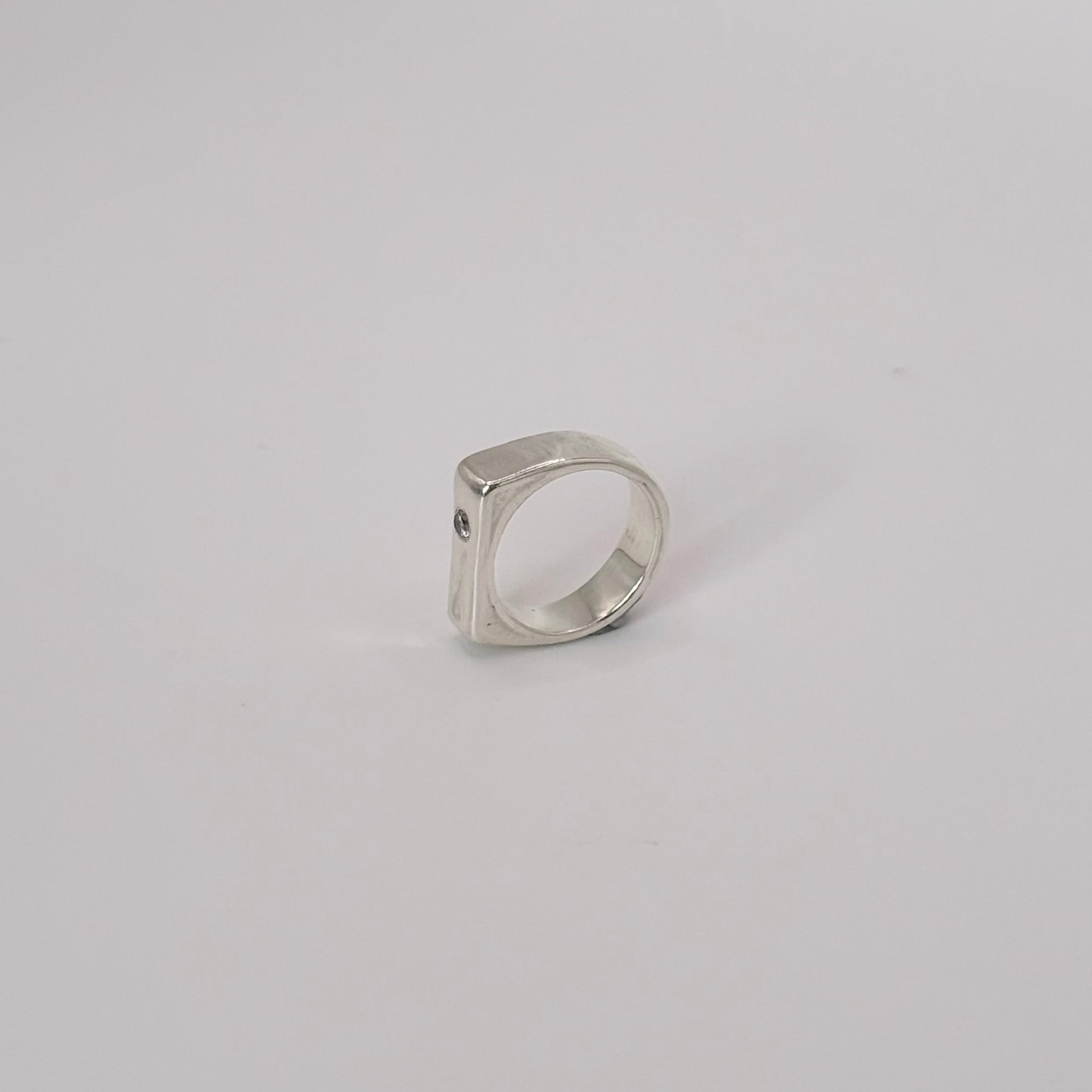 Rectangle Signet Ring with Stone
