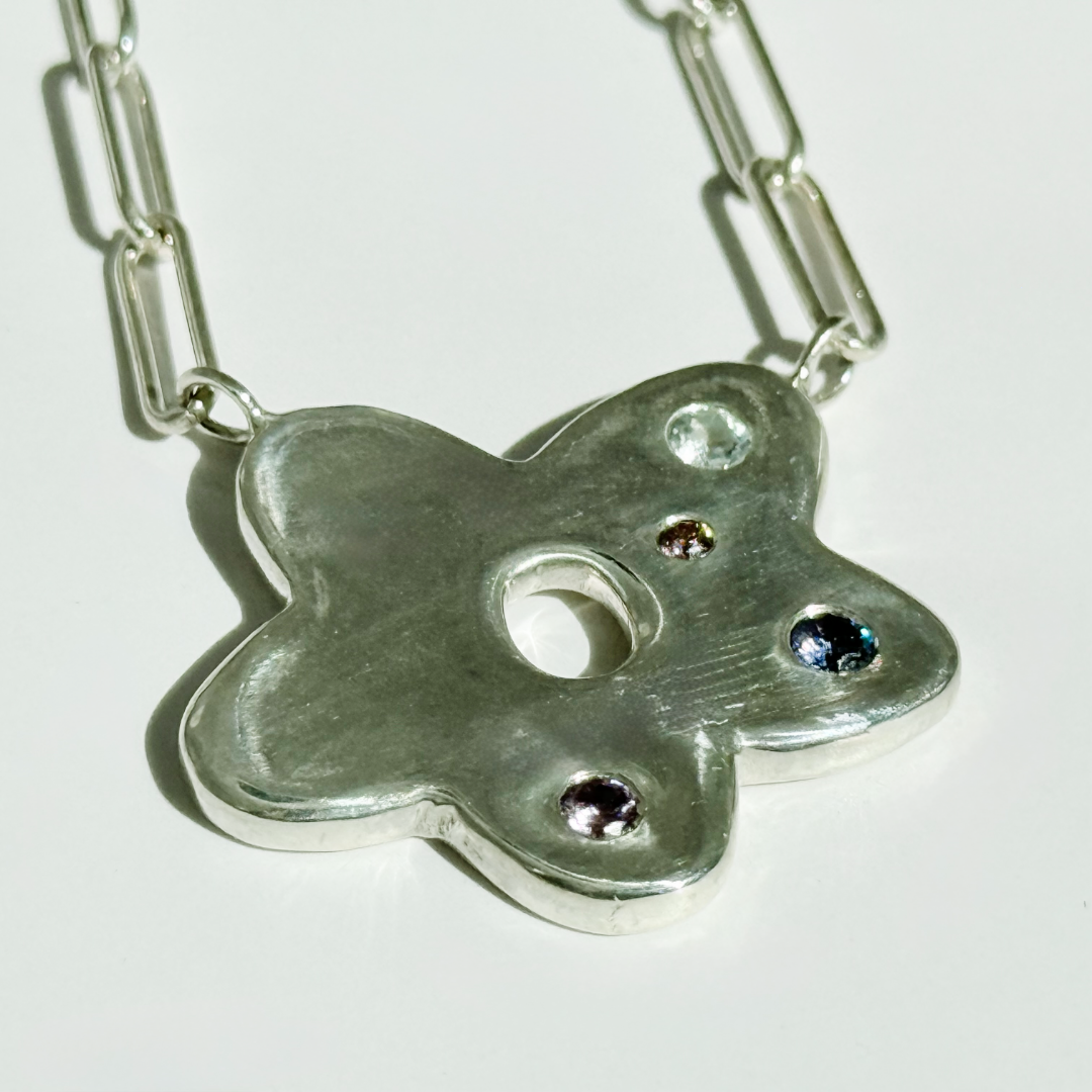 Statement Molten Flower Necklace