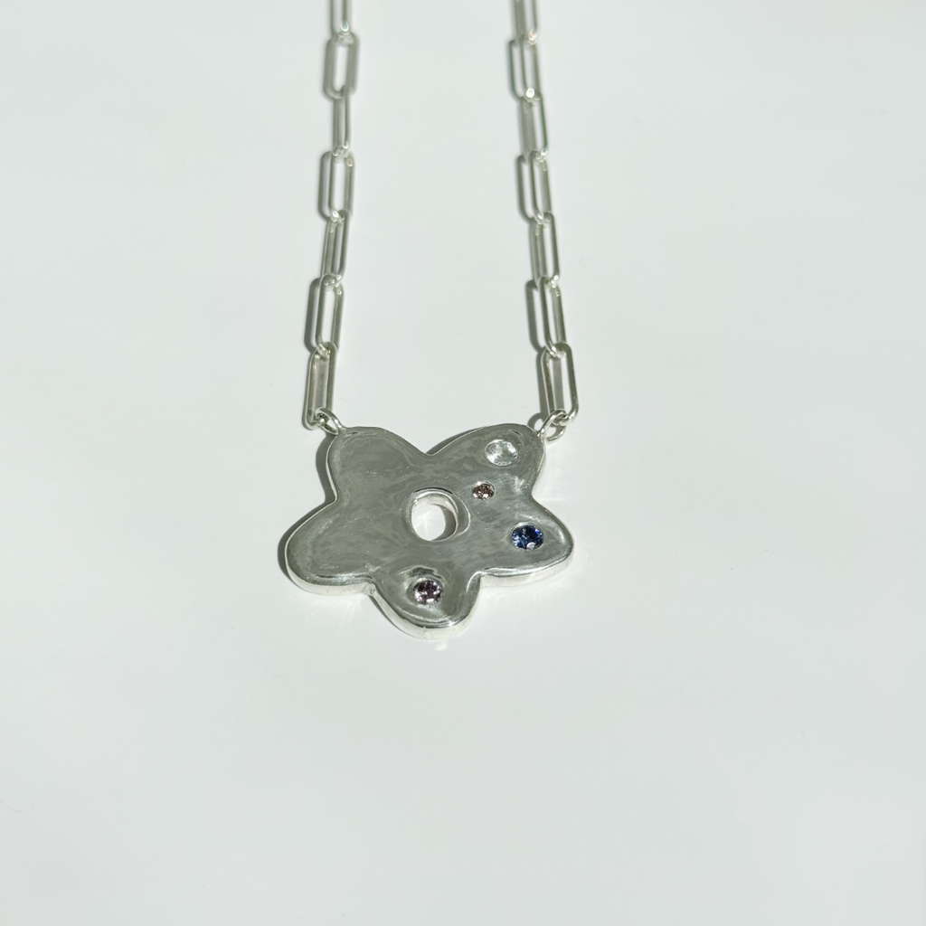 Statement Molten Flower Necklace