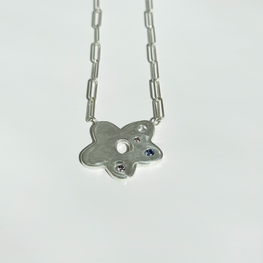 Statement Molten Flower Necklace